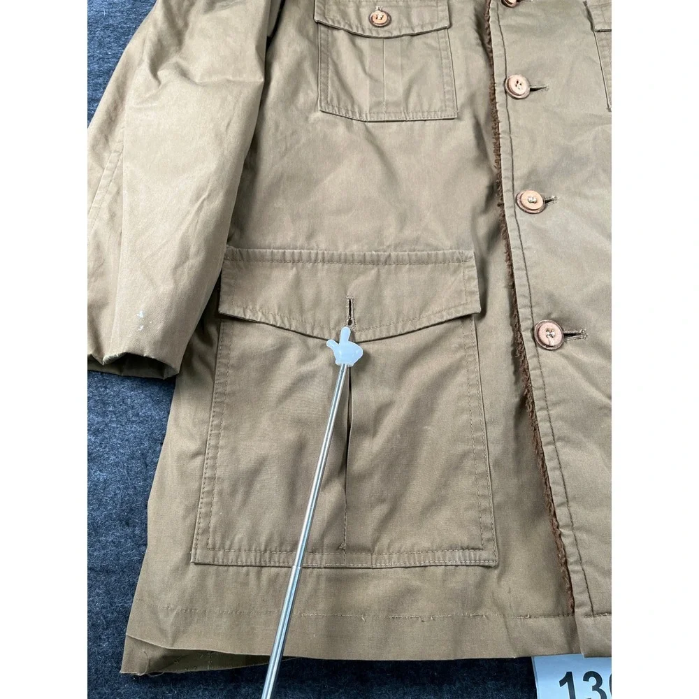 Vintage Weather Coat Guild Ltd Field Jacket Mens 40 Tan Good Faux Fur Lined